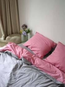 Комплект постельного белья с ткани Ранфорс цвет Розово-серый BedclozZzes модель 3946-2 Фото