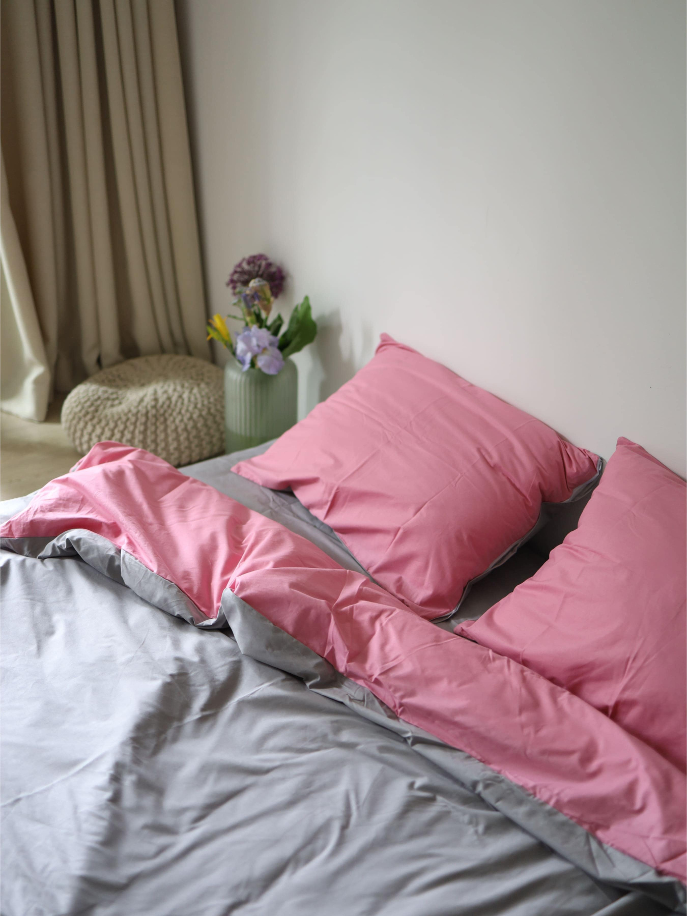 Комплект постельного белья с ткани Ранфорс цвет Розово-серый BedclozZzes модель 3946-2 Комплект постельного белья с ткани Ранфорс цвет Розово-серый BedclozZzes модель 3946-2 Фото