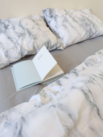 Комплект постільної білизни з тканини Ранфорс колір Мраморна з сірим BedclozZzes модель 11782 Фото