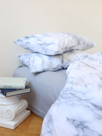 Комплект постельного белья с ткани Ранфорс цвет Мраморная з серым BedclozZzes модель 11782 Фото