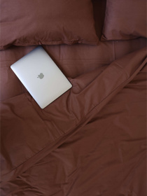 Комплект постільної білизни з тканини Ранфорс колір Шоколадна BedclozZzes модель 11768 Фото