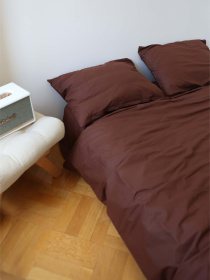 Комплект постільної білизни з тканини Ранфорс колір Шоколадна BedclozZzes модель 11768 Фото