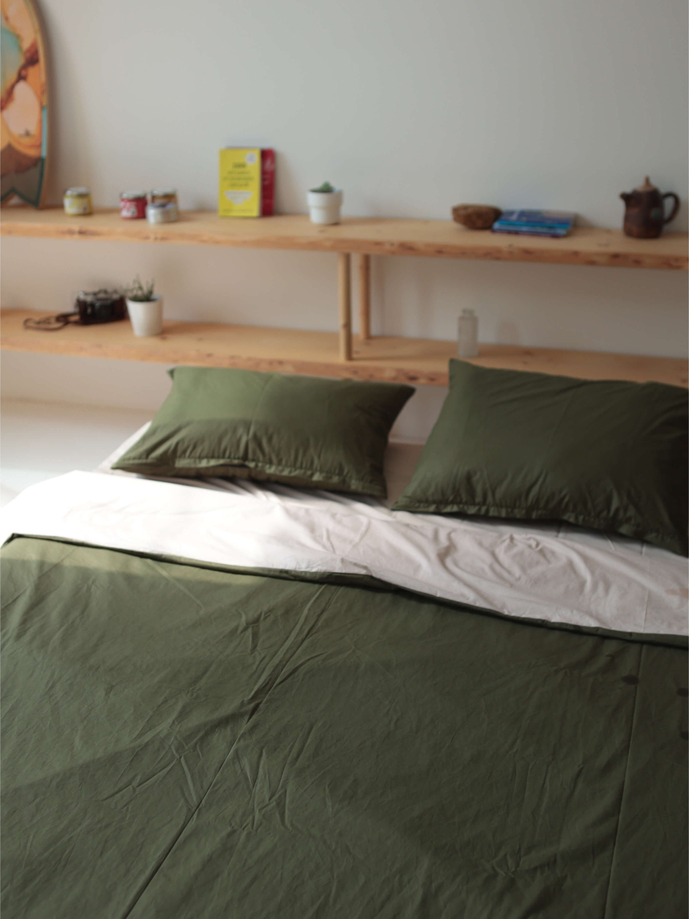 Комплект постільної білизни з тканини Ранфорс колір Хакі і пісочний BedclozZzes модель 13833-1 Фото