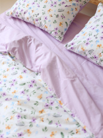 Комплект постільної білизни з тканини Ранфорс колір Фіалки BedclozZzes модель 12906 Фото
