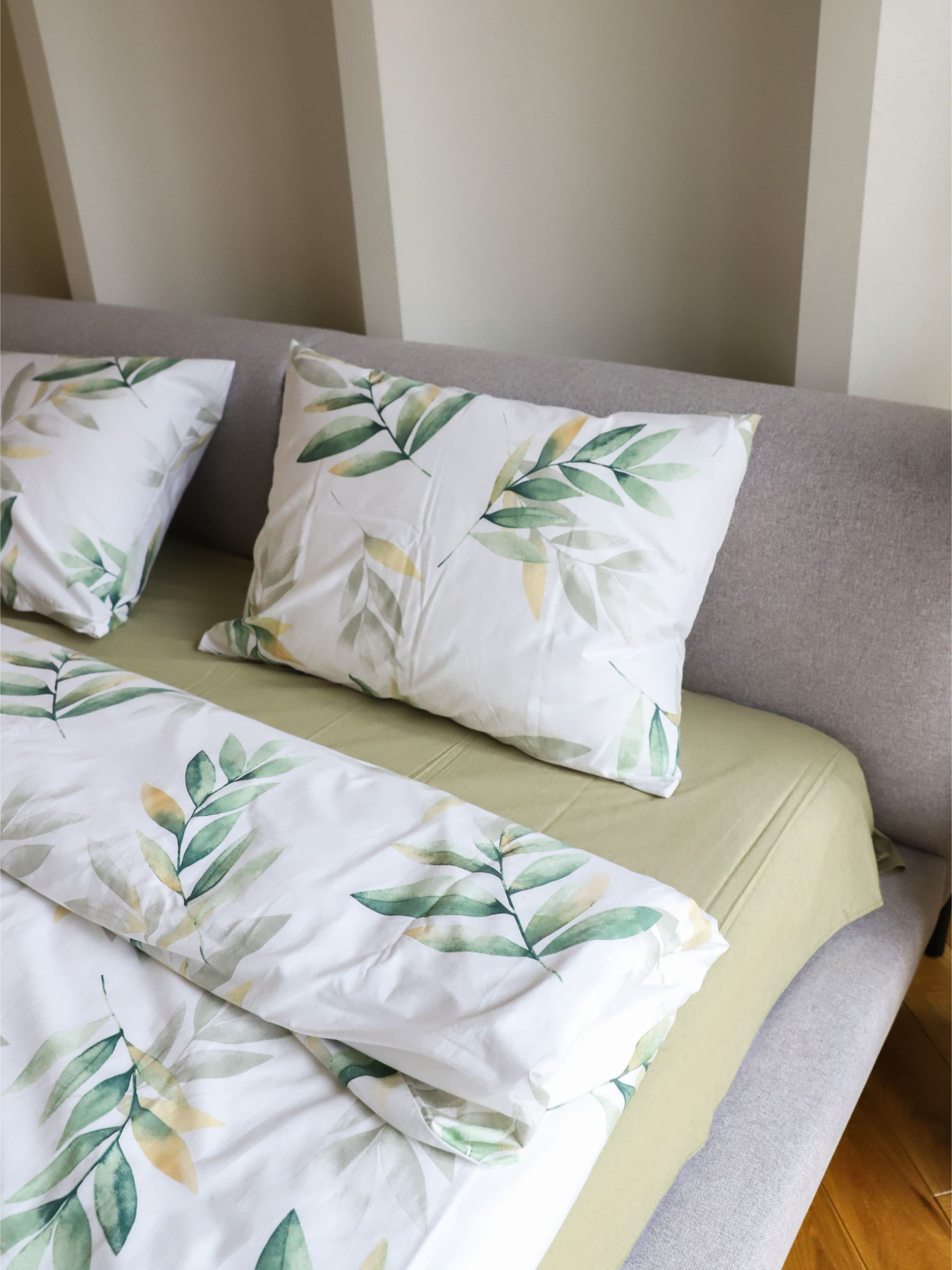 Комплект постільної білизни з тканини Ранфорс колір Оливкове листя BedclozZzes модель 15691-1 Фото