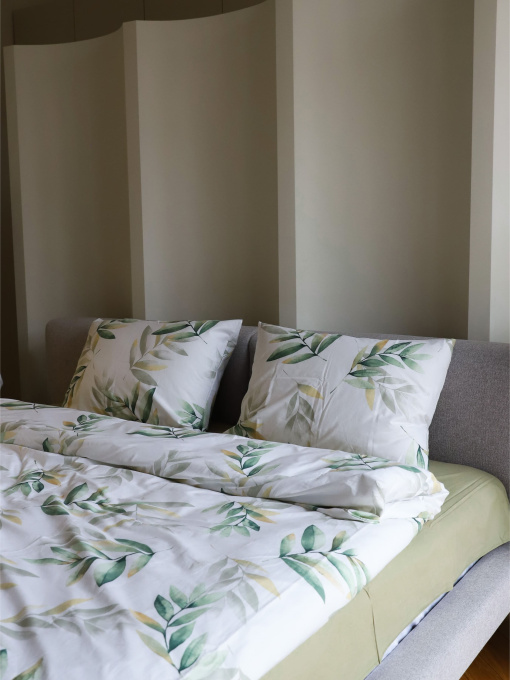 Комплект постільної білизни з тканини Ранфорс колір Оливкове листя BedclozZzes модель 15691-1 Фото