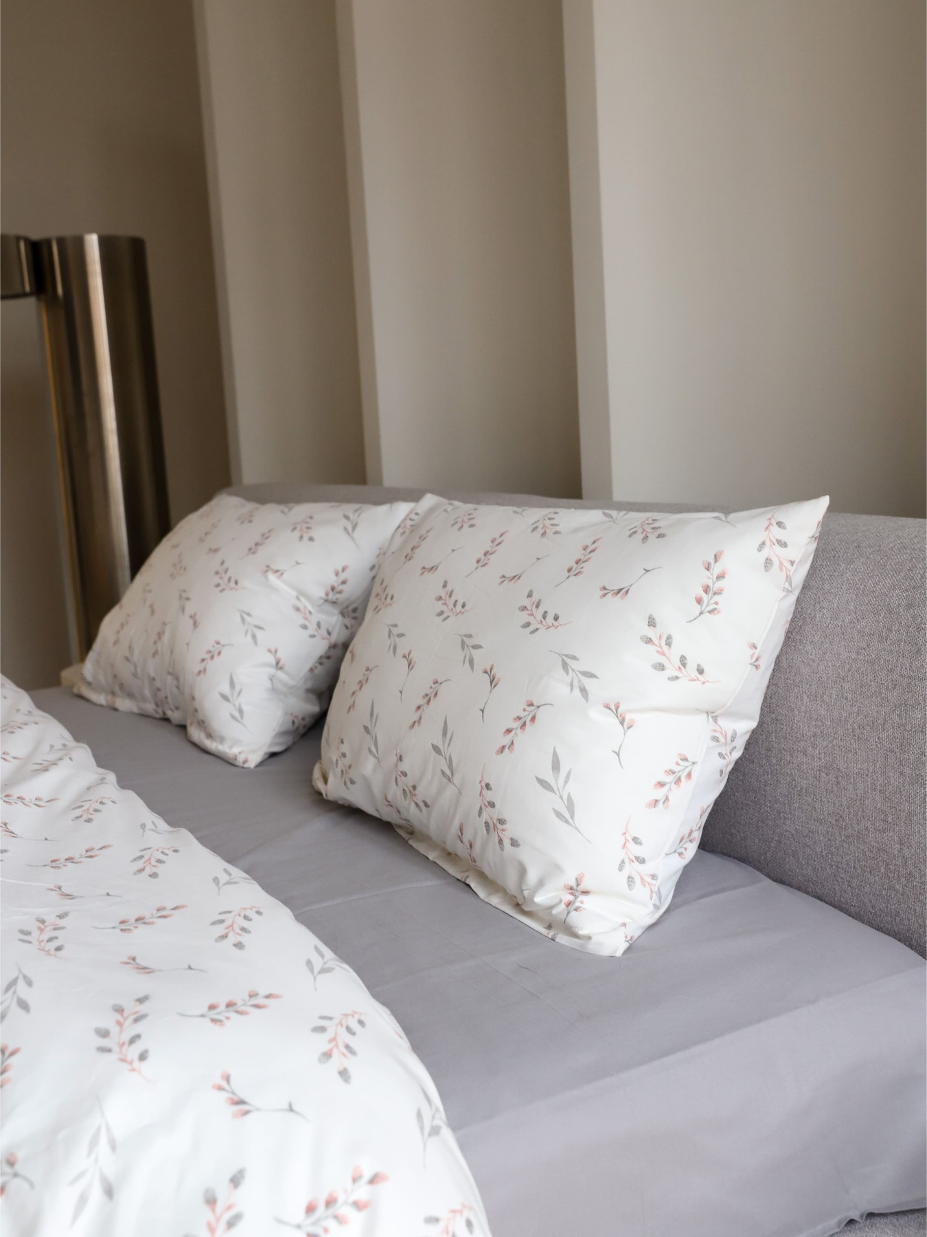 Комплект постільної білизни з тканини Ранфорс колір Оливкове листя з однотонним BedclozZzes модель 15691-1-1 Фото