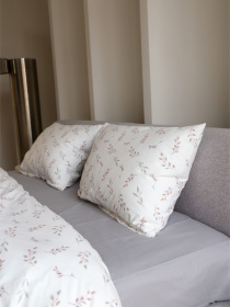 Комплект постільної білизни з тканини Ранфорс колір Оливкове листя з однотонним BedclozZzes модель 15691-1-1 Фото