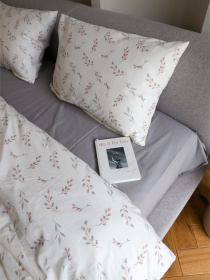 Комплект постельного белья с ткани Ранфорс цвет Оливковые листья с однотонным BedclozZzes модель 15691-1-1 Фото