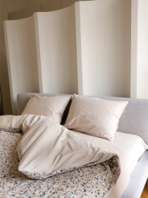 Комплект постільної білизни з тканини Ранфорс колір Квітковий принт з бежевим BedclozZzes модель 15691-1-1-1-1 Фото