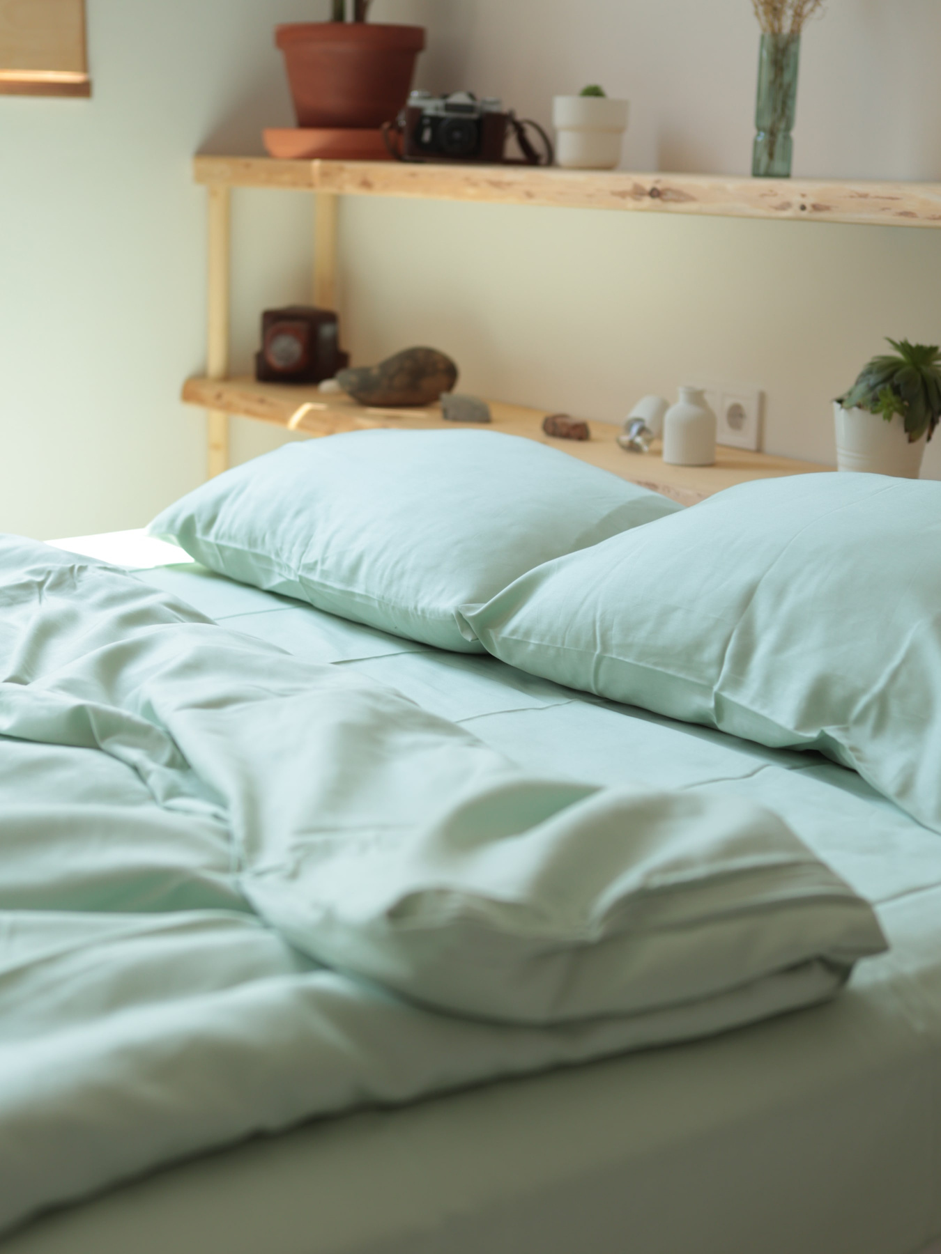 Комплект постільної білизни з тканини Сатин колір Зелений чай BedclozZzes модель 12863 Фото