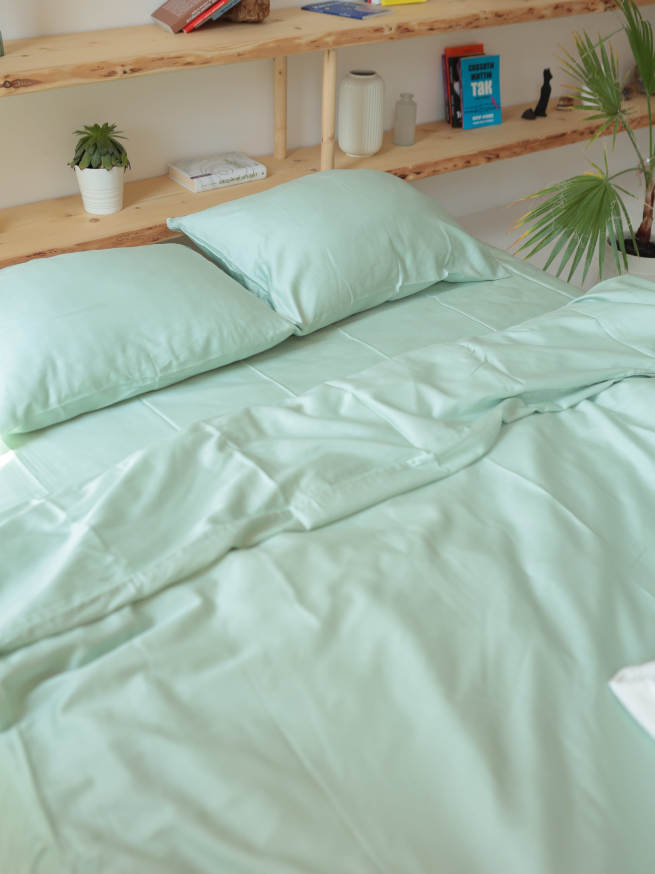 Комплект постільної білизни з тканини Сатин колір Зелений чай BedclozZzes модель 12863 Фото
