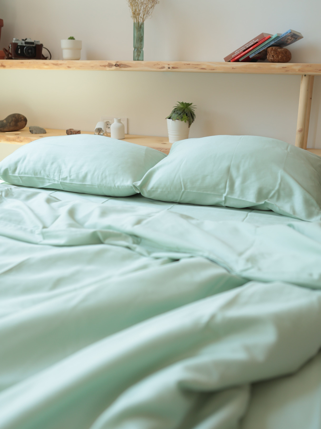 Комплект постільної білизни з тканини Сатин колір Зелений чай BedclozZzes модель 12863 Фото