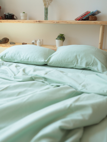 BedclozZzes ­Комплект постільної білизни з тканини Сатин колір Зелений чай модель 12863 - фото