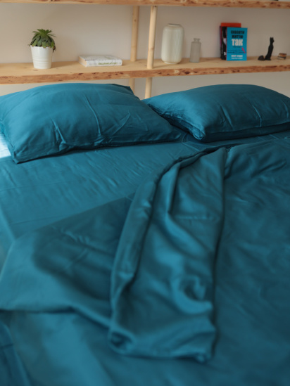BedclozZzes ­Комплект постільної білизни з тканини Сатин колір Глибокий синій модель 12870 — фото - INTERTOP