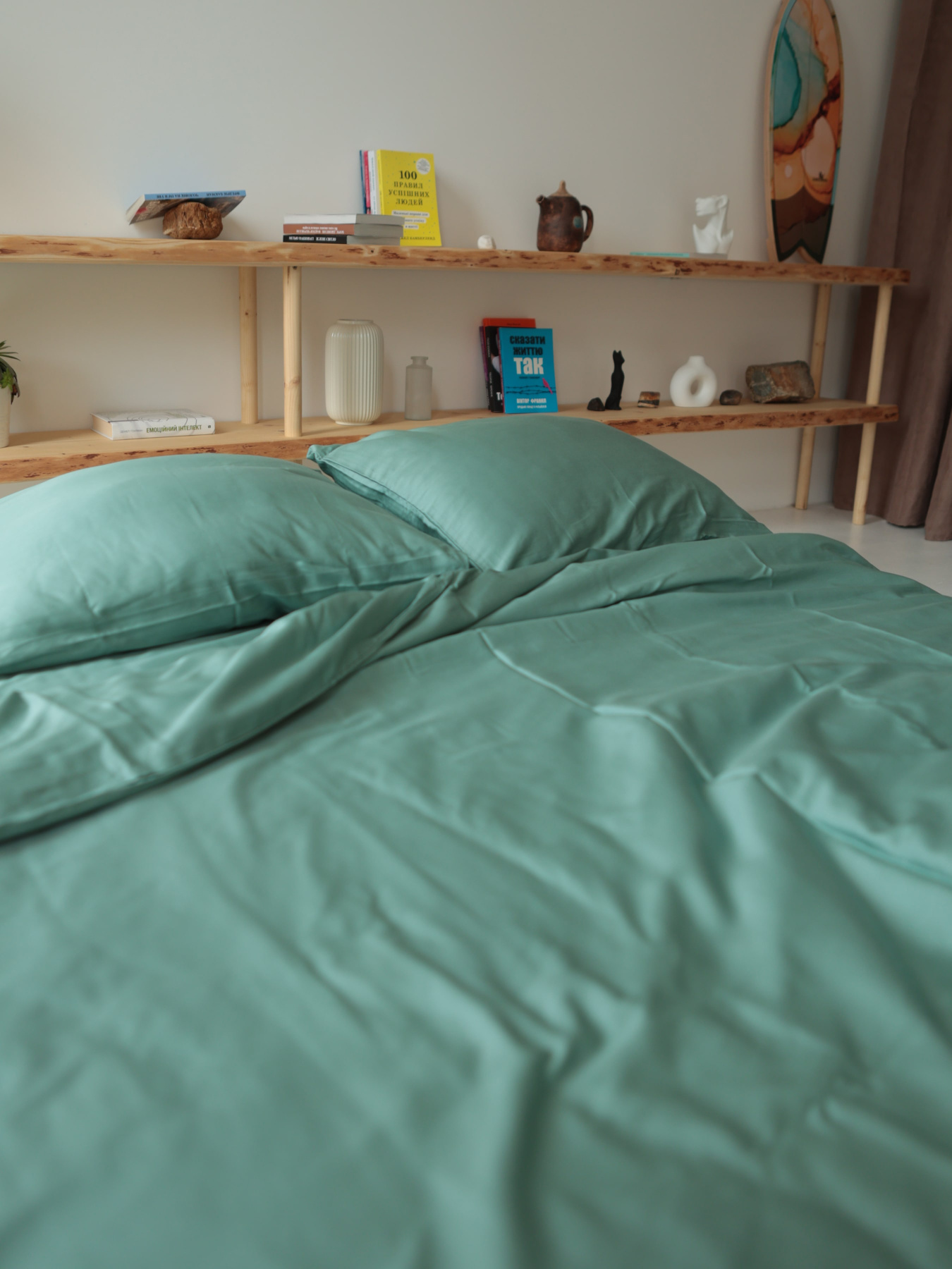 Комплект постельного белья с ткани Сатин цвет Мятный BedclozZzes модель 12877 Фото