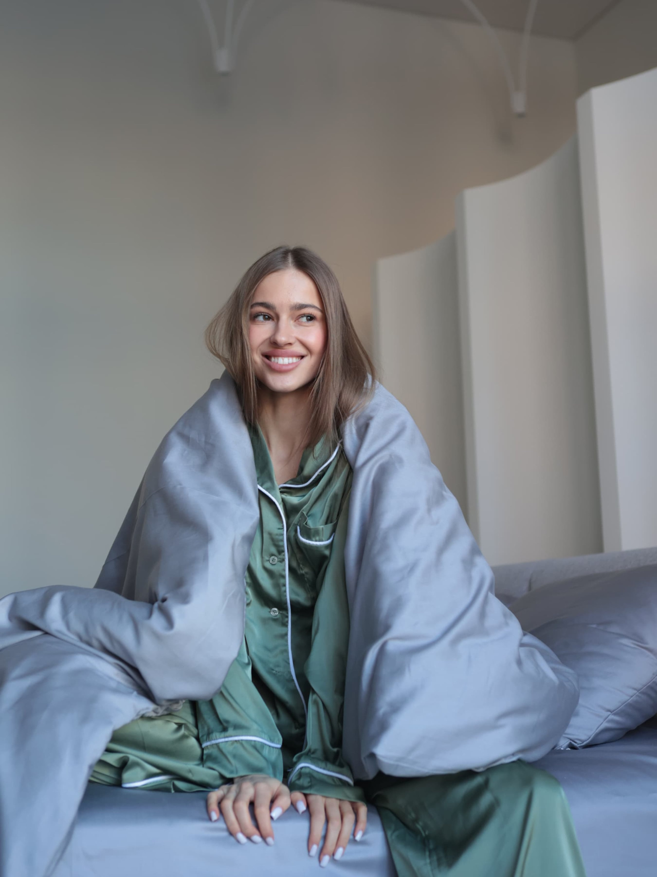 Комплект постельного белья с ткани Сатин цвет Серый BedclozZzes модель 15555 Фото