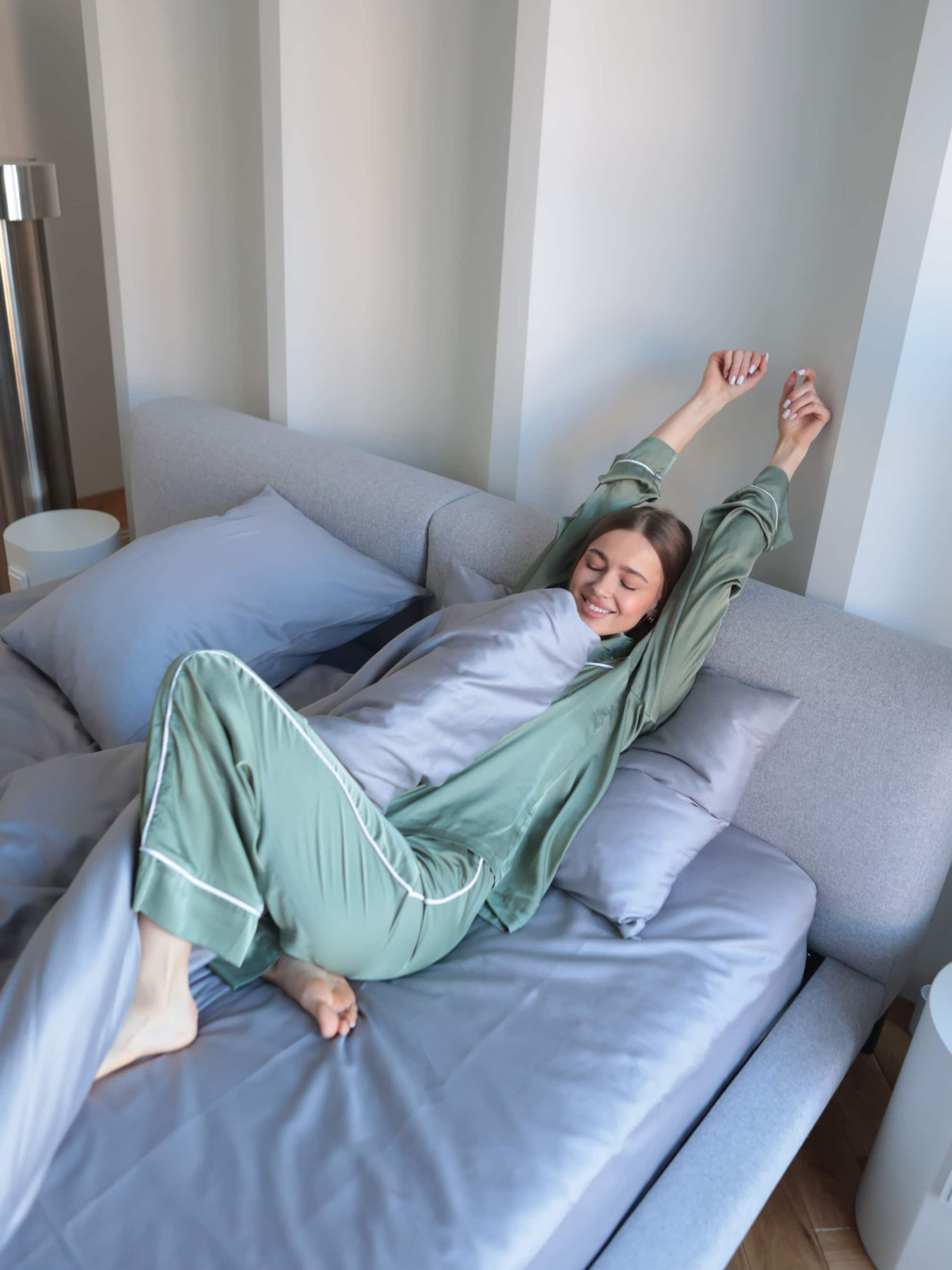 Комплект постельного белья с ткани Сатин цвет Серый BedclozZzes модель 15555 Фото