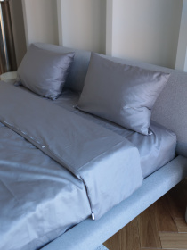 Комплект постельного белья с ткани Сатин цвет Серый BedclozZzes модель 15555 Фото