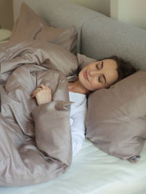 Комплект постільної білизни з тканини Сатин колір Карамельний і бежевий BedclozZzes модель 18621-1 Фото