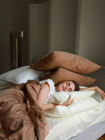 Комплект постельного белья с ткани Сатин цвет Карамельный и молочный BedclozZzes модель 18641-2 Фото