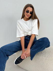 Джинси мом ISSA Plus Модель WN20-648_синий Фото