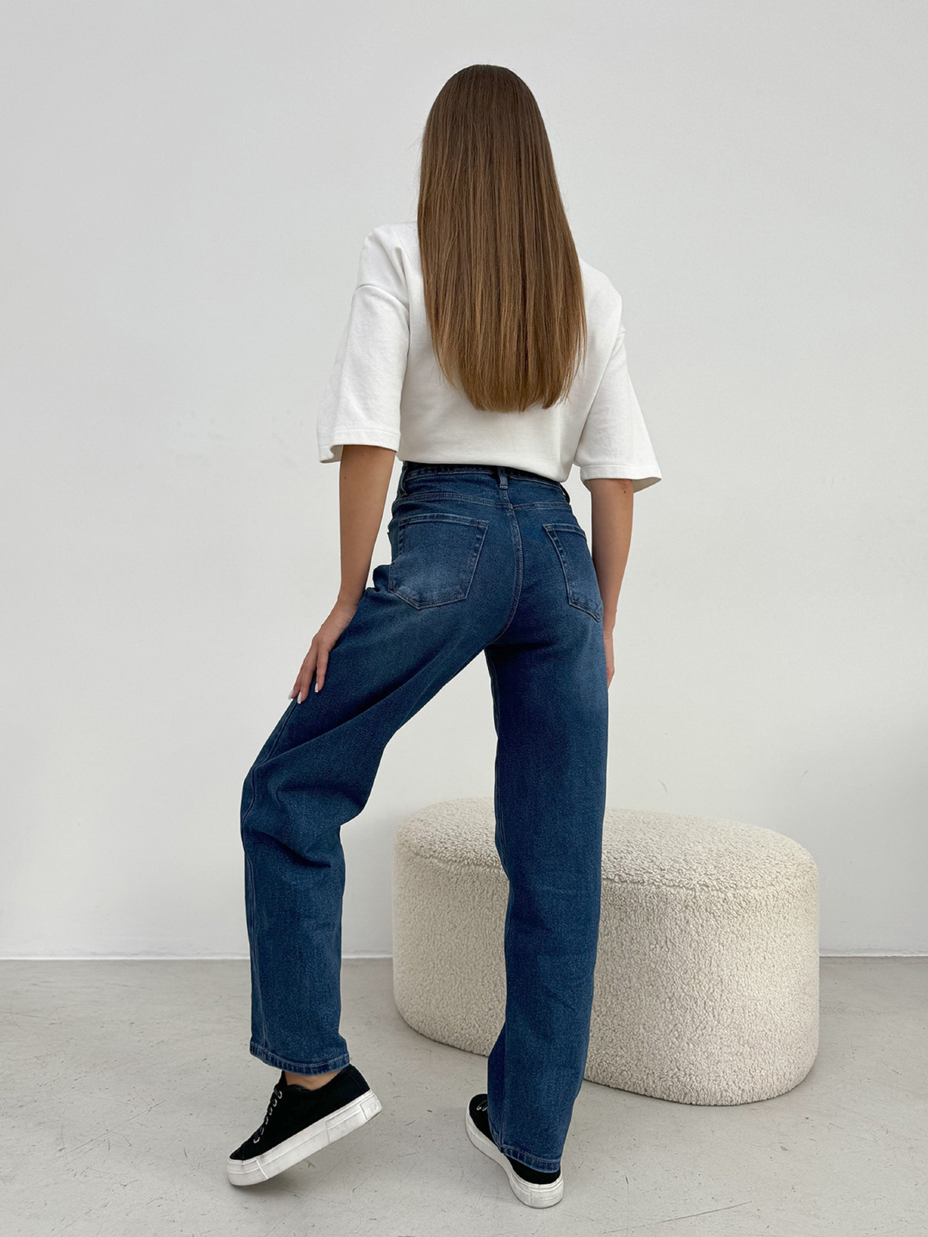 Джинси мом ISSA Plus модель WN20-648_синий Фото