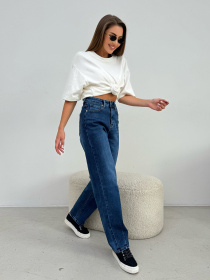 Джинси мом ISSA Plus модель WN20-648_синий Фото