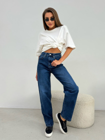 Джинси мом ISSA Plus модель WN20-648_синий Фото