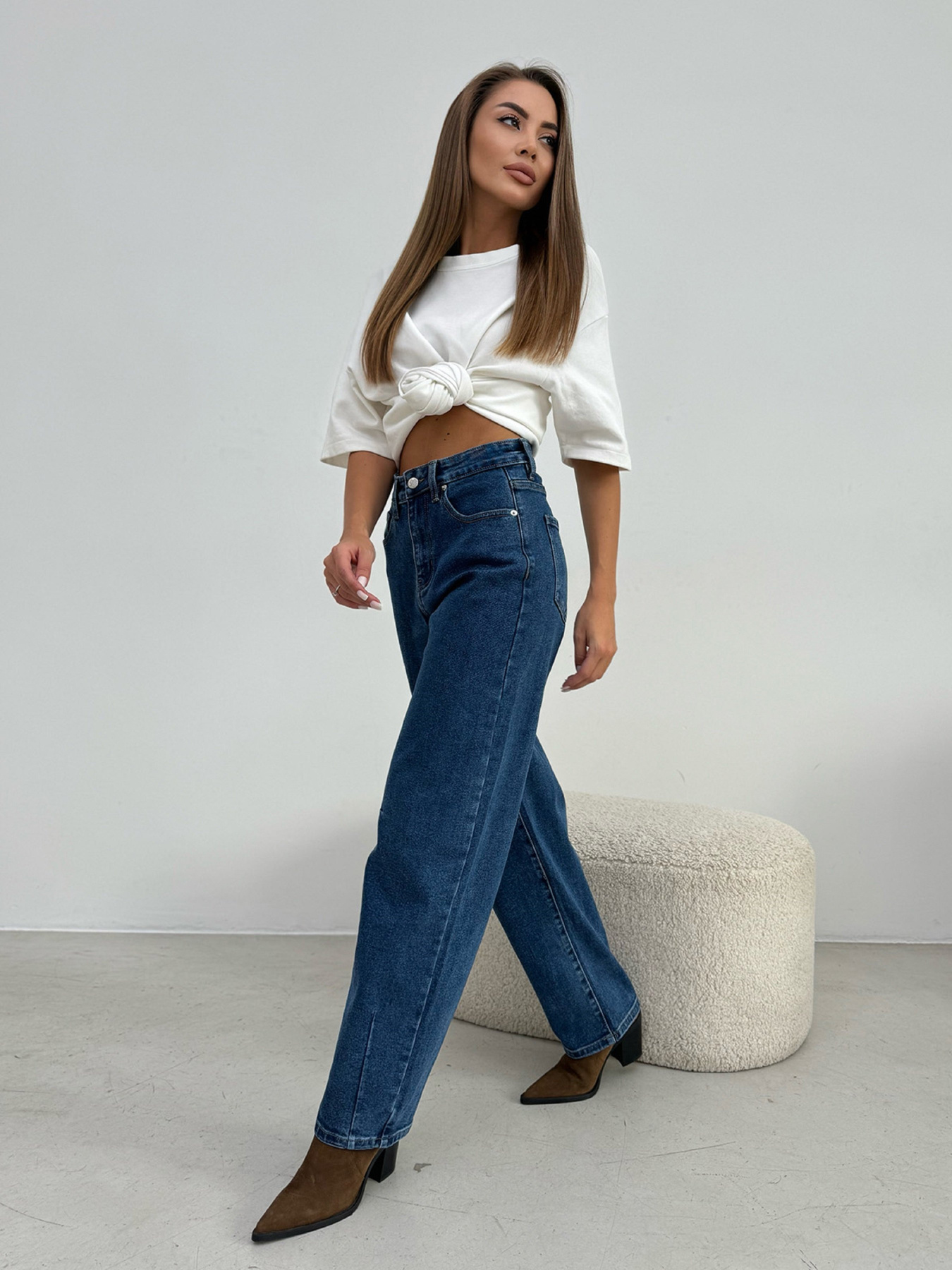 Прямі джинси ISSA Plus модель WN20-649_синий Фото