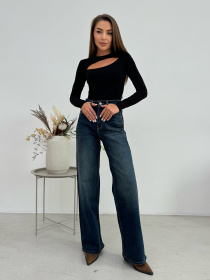 Прямые джинсы ISSA Plus модель WN20-650_темно_синий Фото