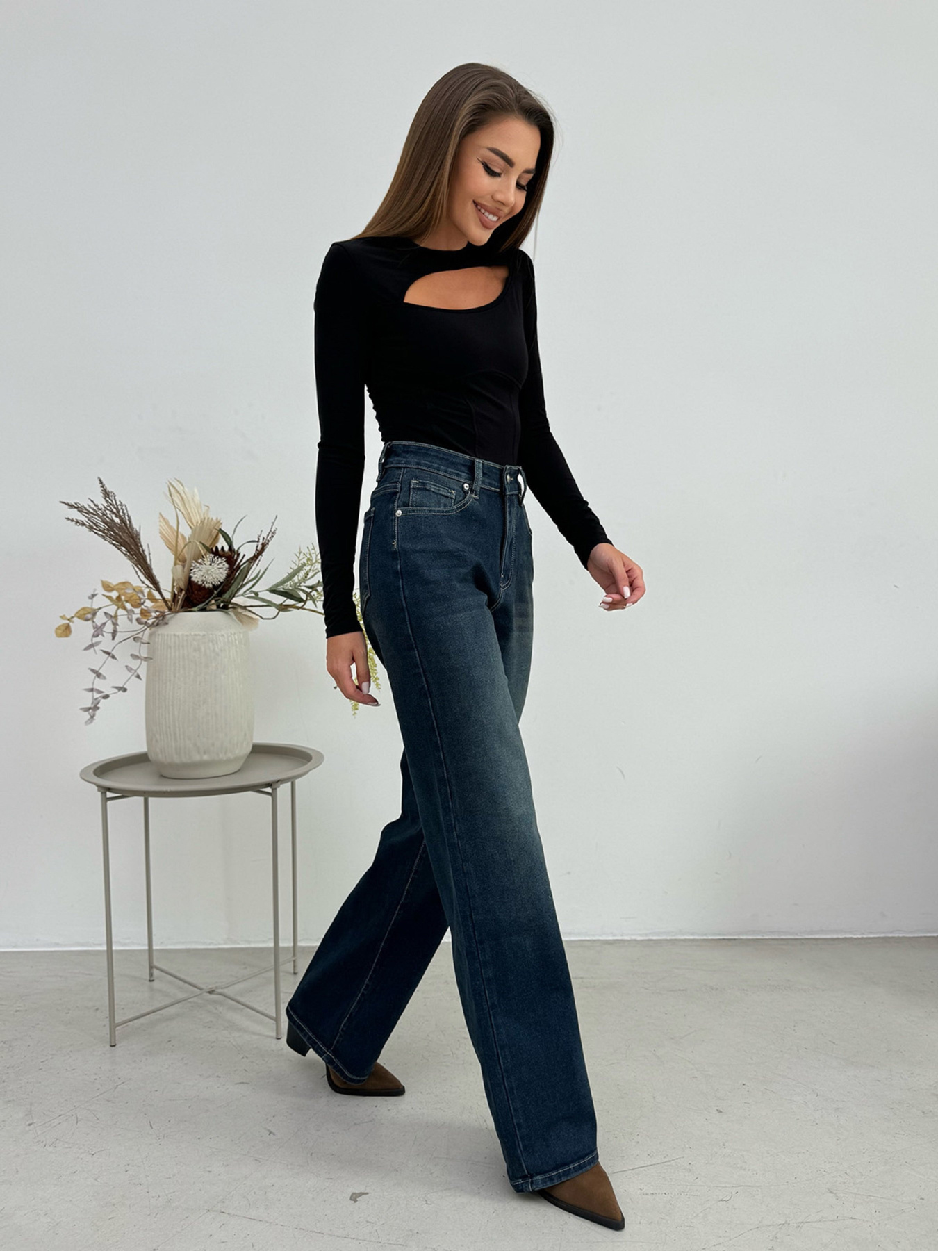 Прямые джинсы ISSA Plus модель WN20-650_темно_синий Фото