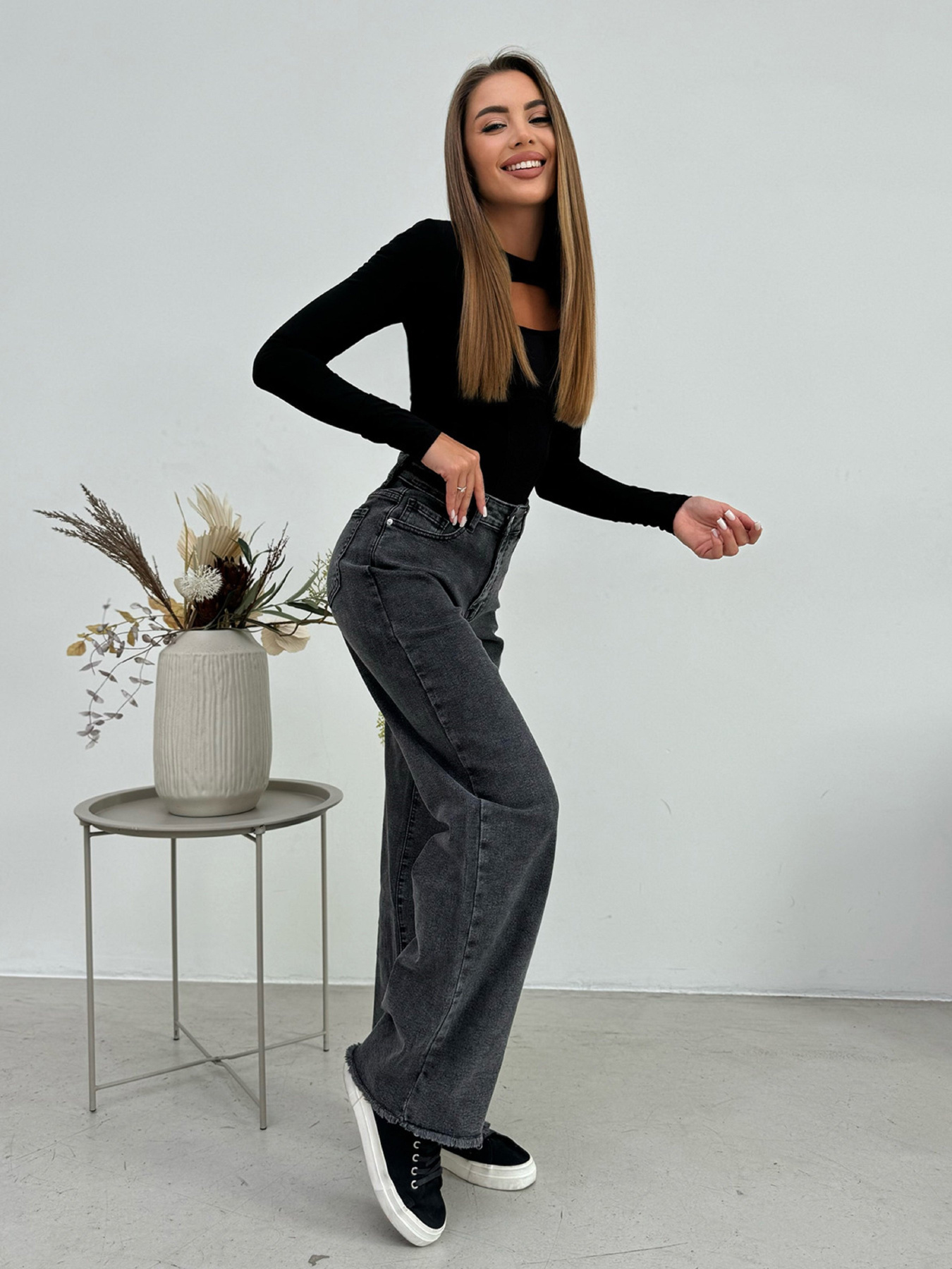 Джинси кльош ISSA Plus модель WN20-651_серый Фото