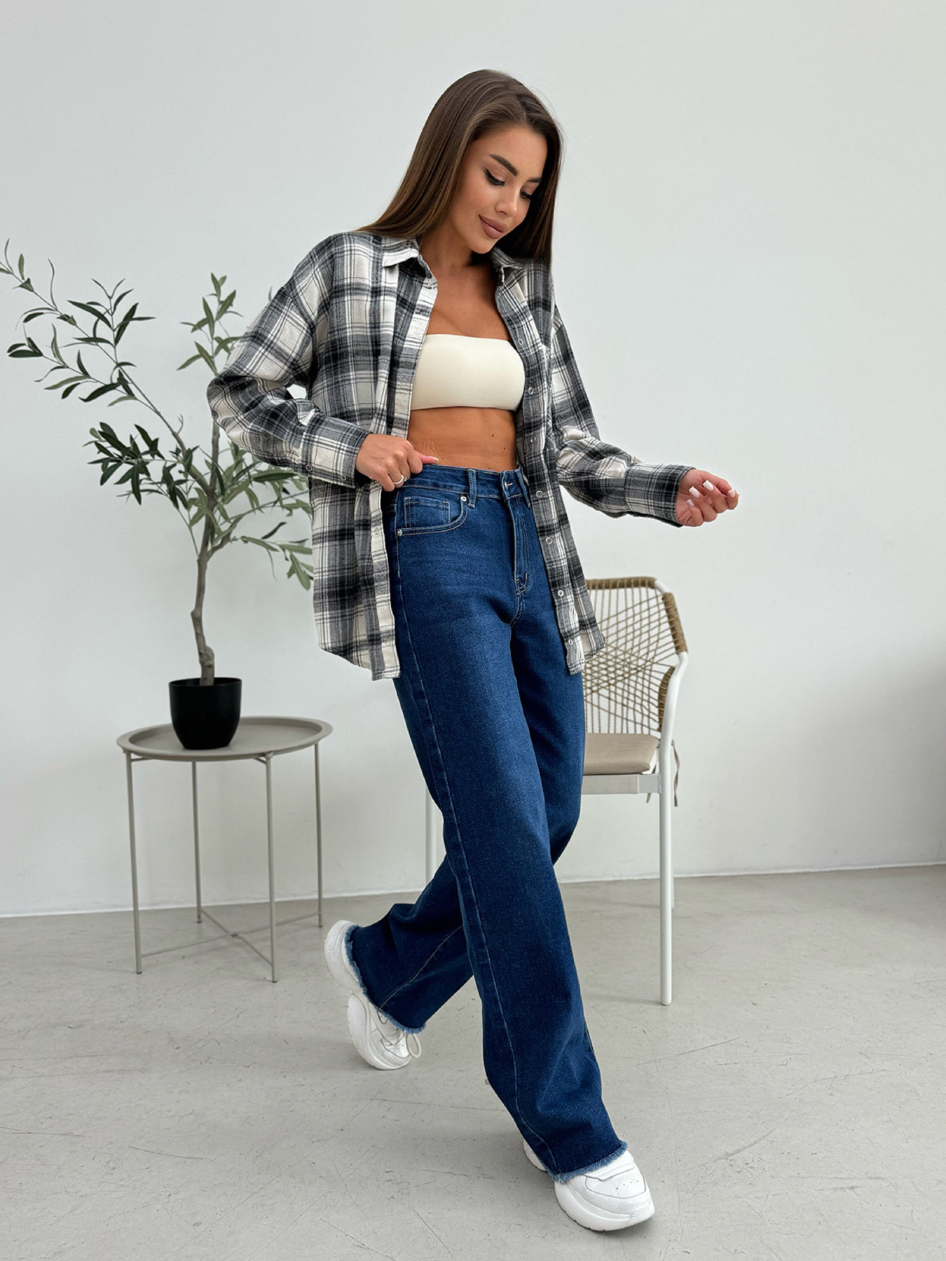 Широкі джинси ISSA Plus модель WN20-651_синий Фото