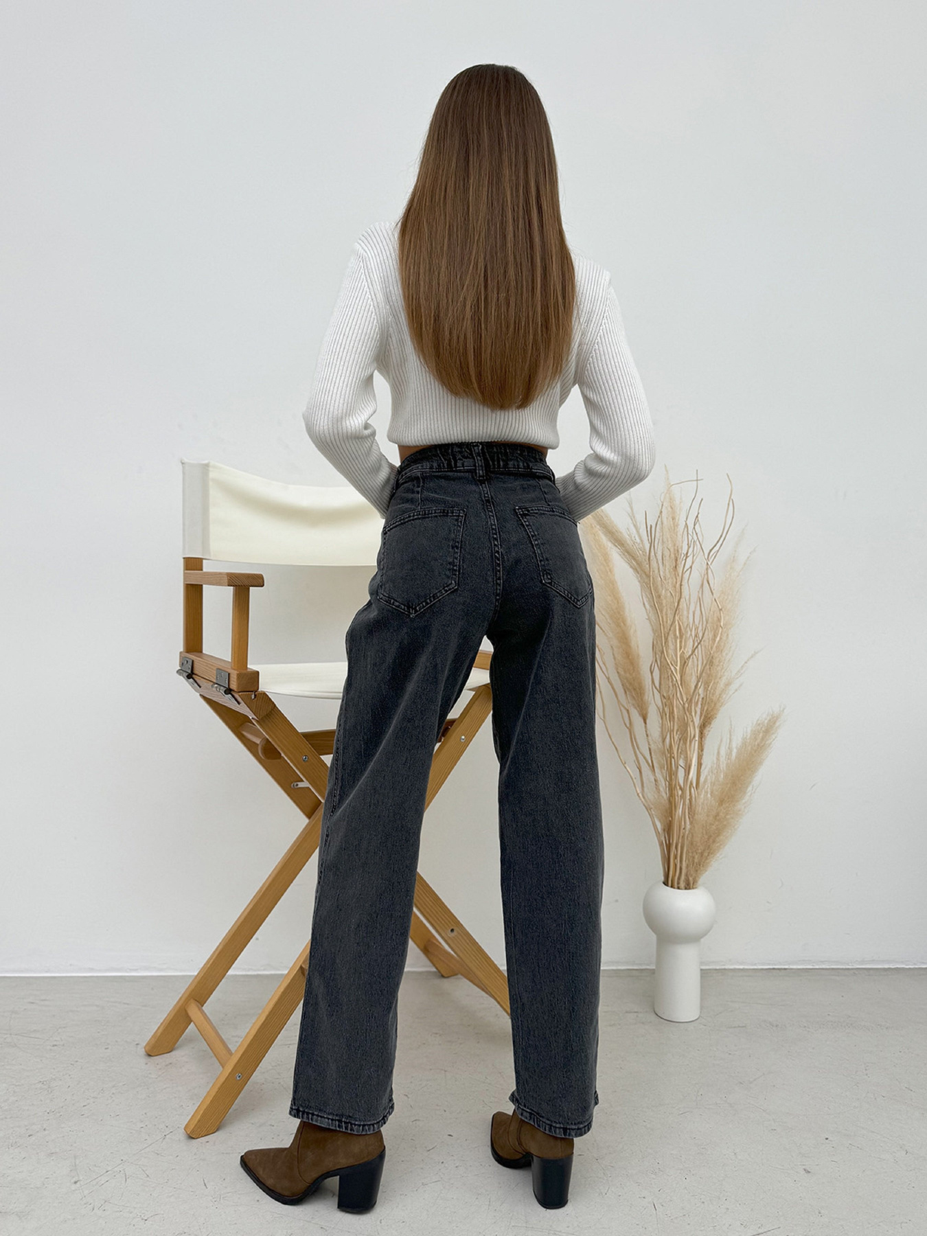 Прямые джинсы ISSA Plus модель WN20-653_серый Фото