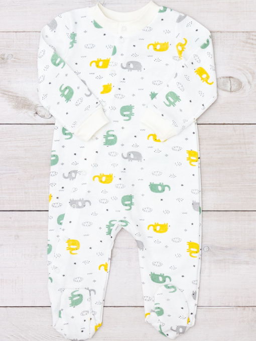 Нательный комбинезон Носи своє модель 5032-024-4-sloniki-molochnij Фото