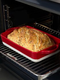 Форма для запікання прямокутна MBM MY HOME Модель KP-44 WHITE/RED Фото