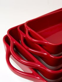 Форма для запікання прямокутна MBM MY HOME Модель KP-44 WHITE/RED Фото