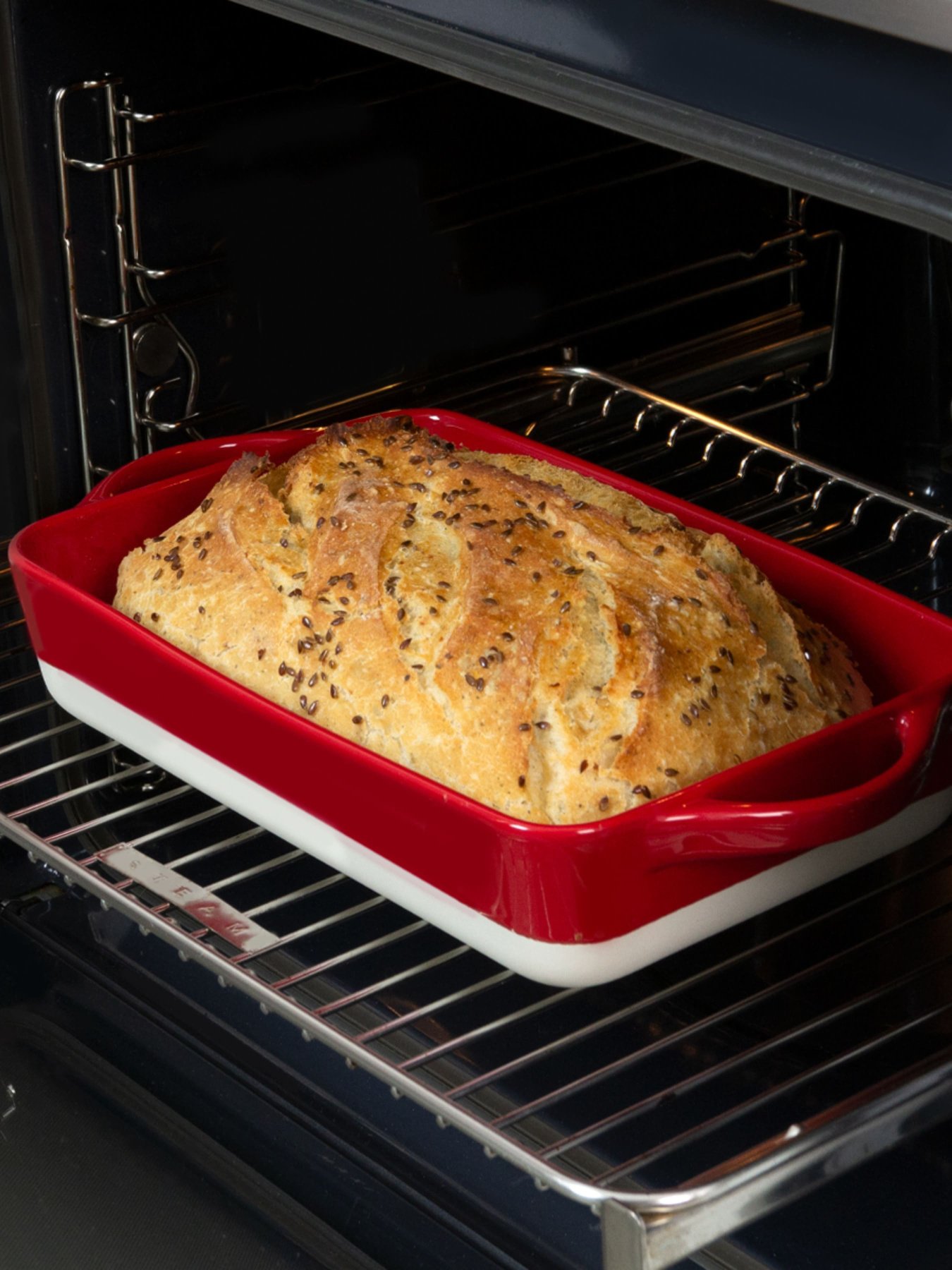 Форма для запікання прямокутна MBM HOME модель KP-44 WHITE/RED Фото