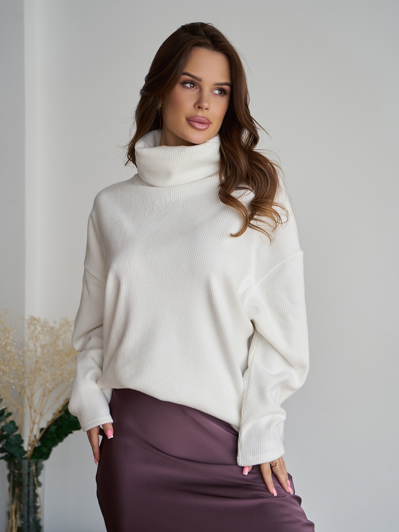 Свитер ISSA Plus модель 13621_белый Свитер ISSA Plus модель 13621_белый Фото