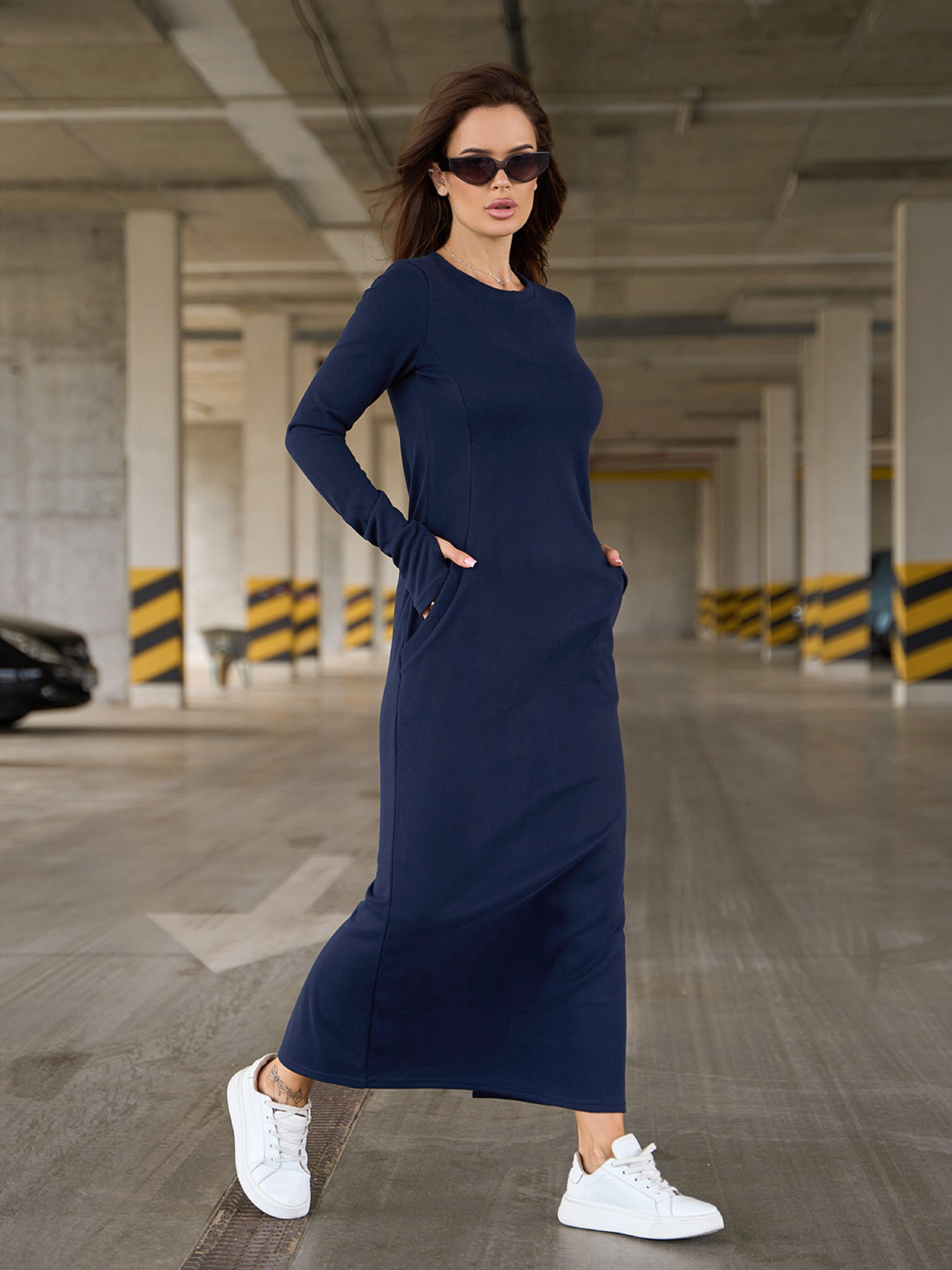 Сукня максі ISSA Plus модель 14840_темно_синий Фото