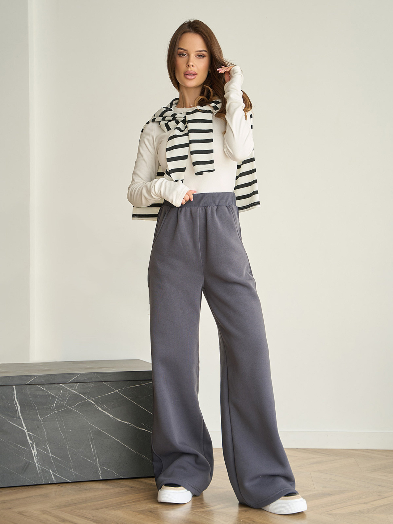 Брюки палаццо ISSA Plus модель 14231_серый Фото