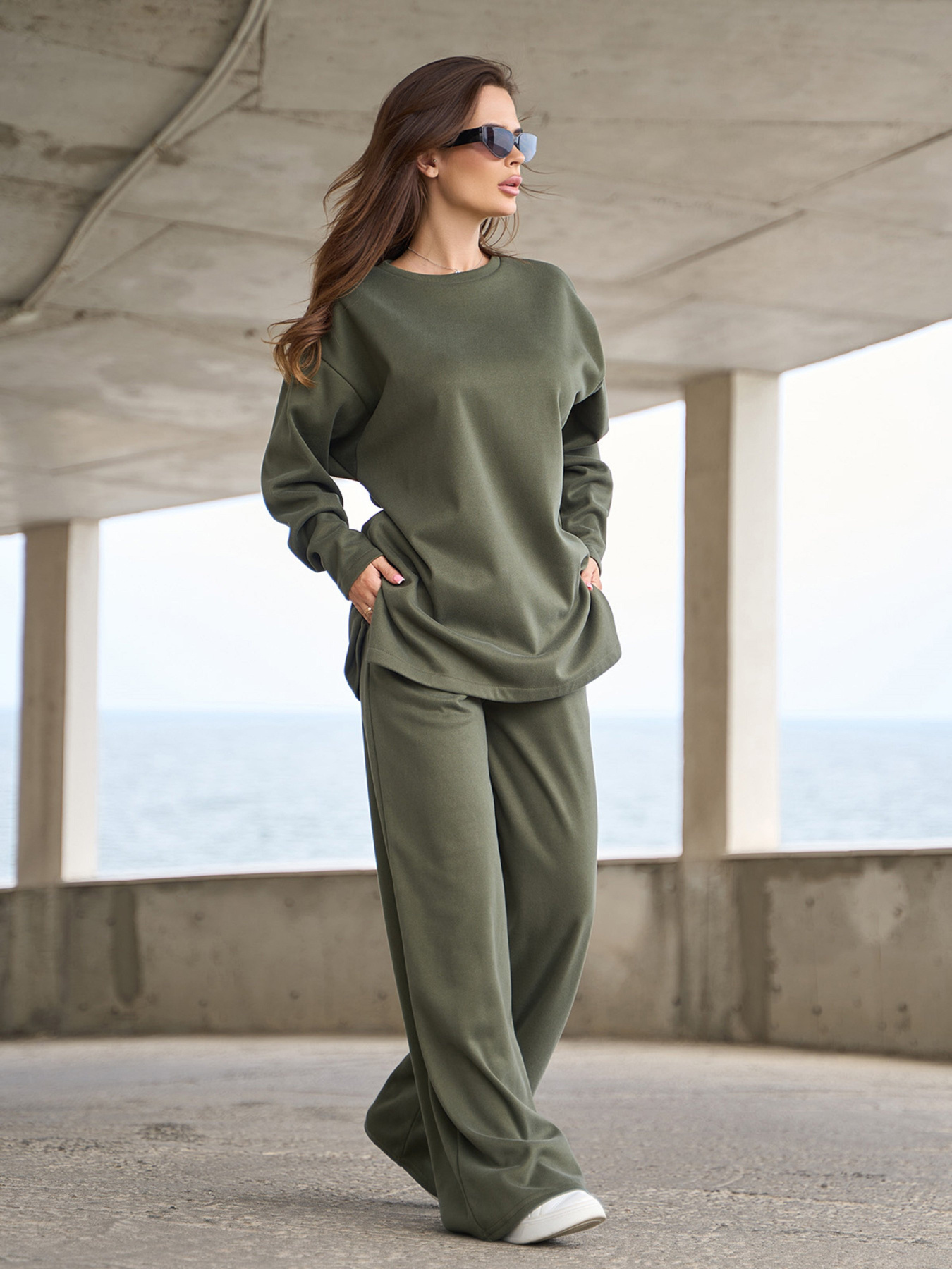 Повседневный костюм ISSA Plus модель 14832_хаки Фото