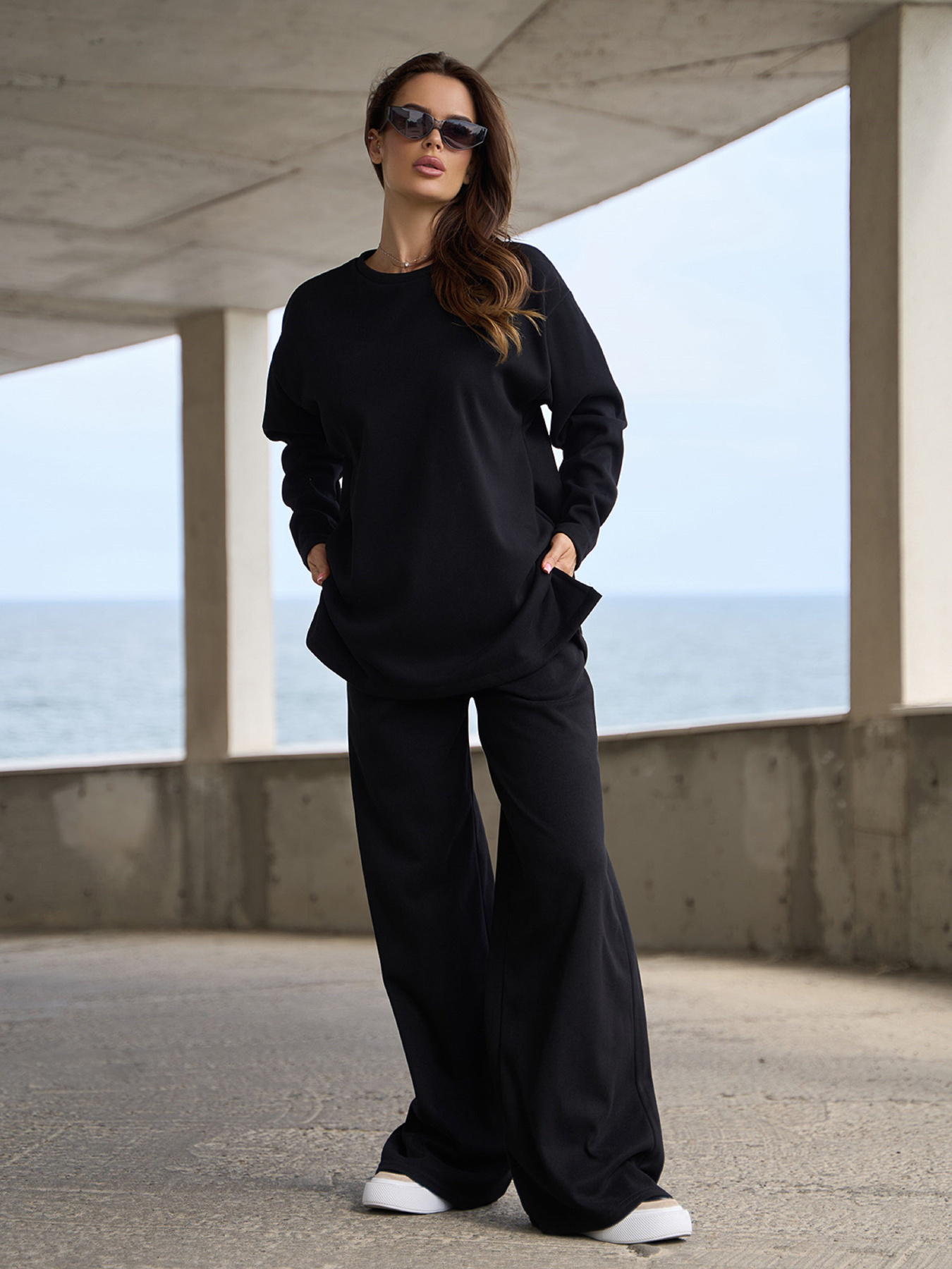 Повседневный костюм ISSA Plus модель 14832_черный Фото