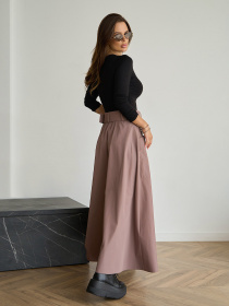 Юбка макси ISSA Plus модель 14836_коричневый Фото