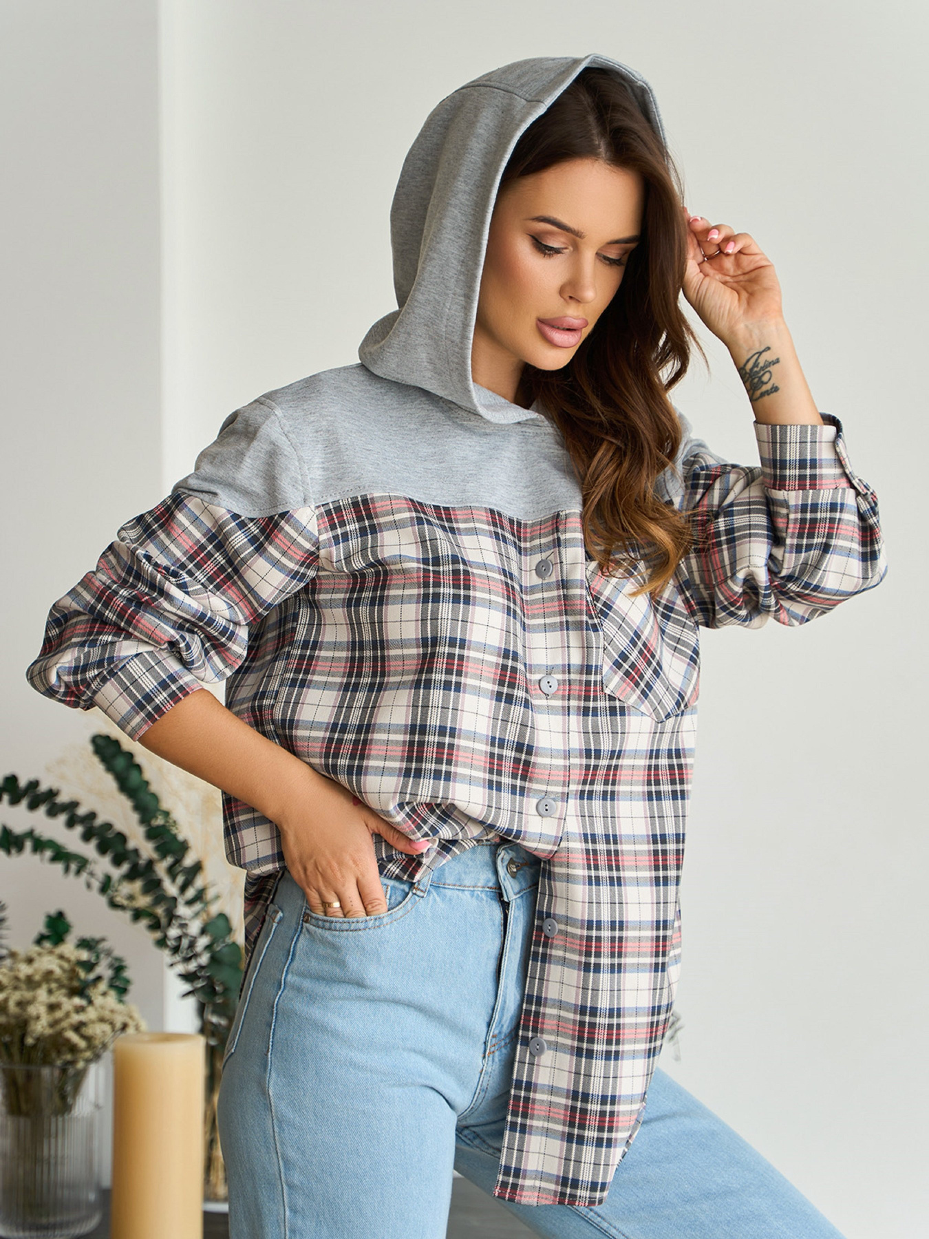 Рубашка ISSA Plus модель 14845_мультиколор Фото