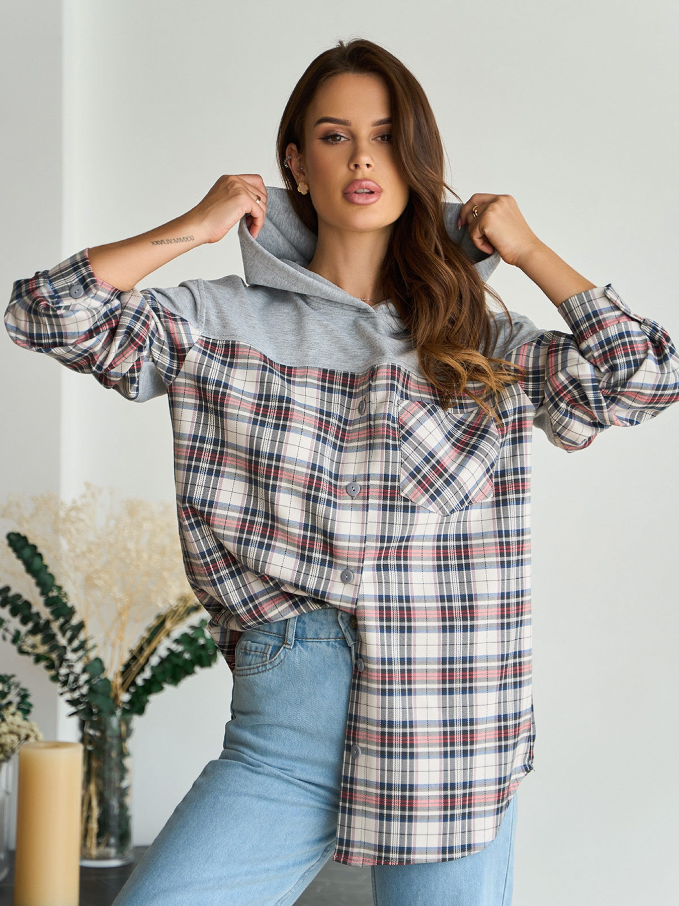 Рубашка ISSA Plus модель 14845_мультиколор Фото