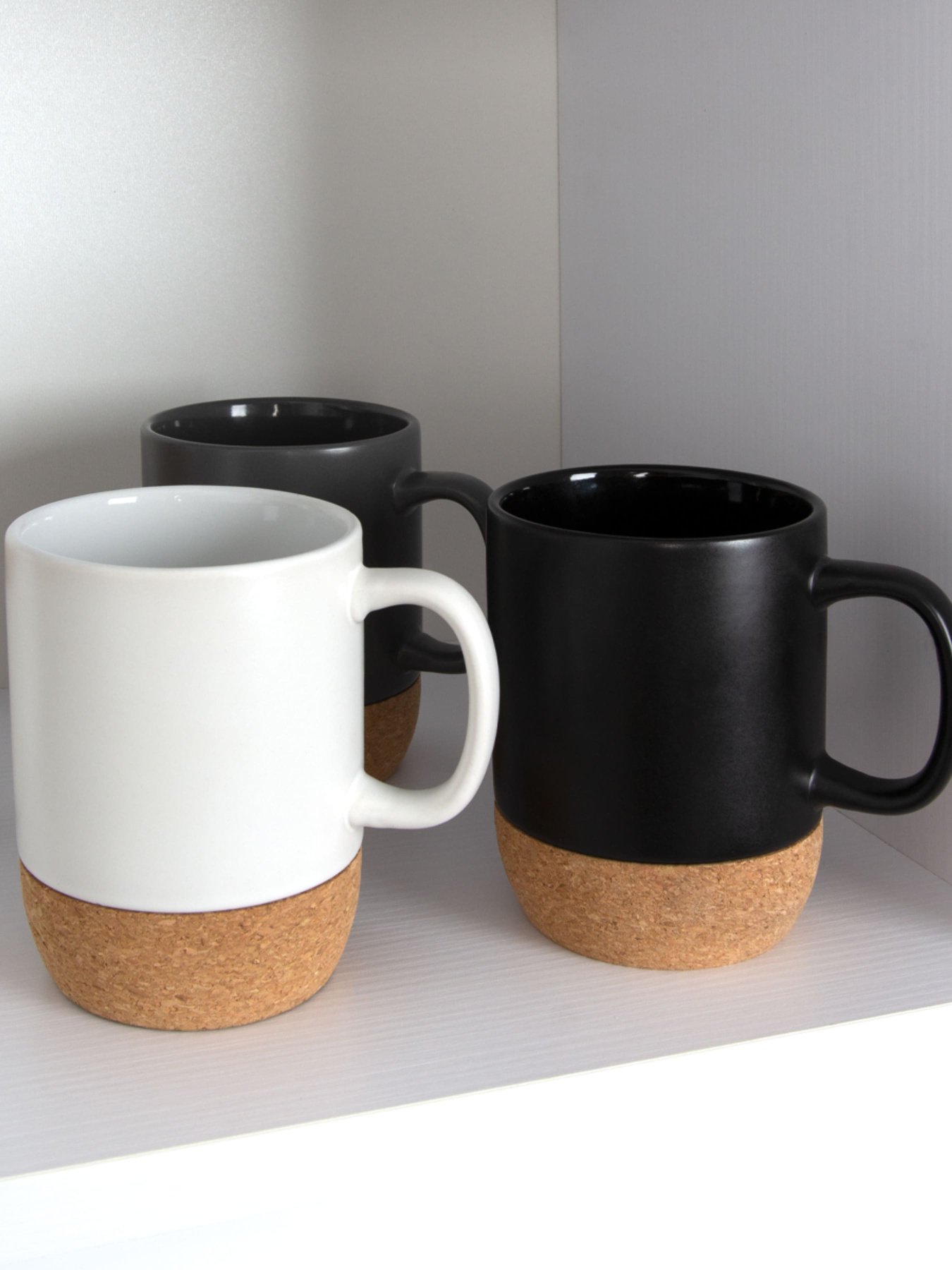 Кружка с пробковой подставкой черная MBM MY HOME модель KP-14 BLACK Фото