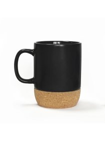 Кружка с пробковой подставкой черная MBM MY HOME модель KP-14 BLACK Фото