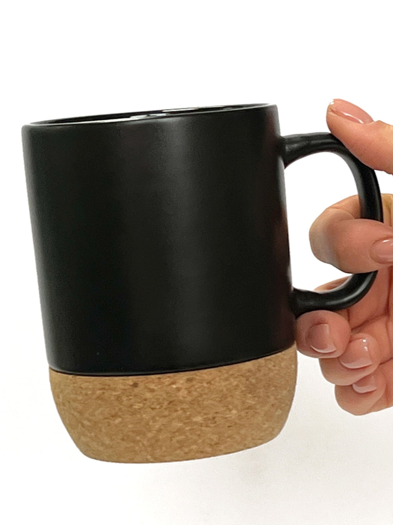 Кружка с пробковой подставкой черная MBM HOME модель KP-14 BLACK Фото